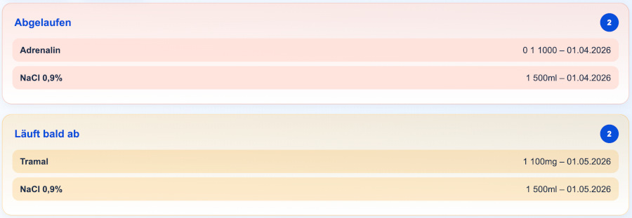 Vorschau der browserbasierten Demo der Inventarverwaltung